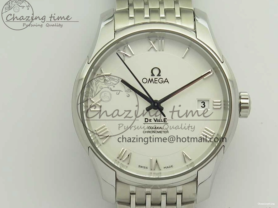 0510 De Ville Hour Vision 41mm SS VSF 1:1 Best Edition White Dial on SS Bracelet A8500 Super Clone Casual 7946